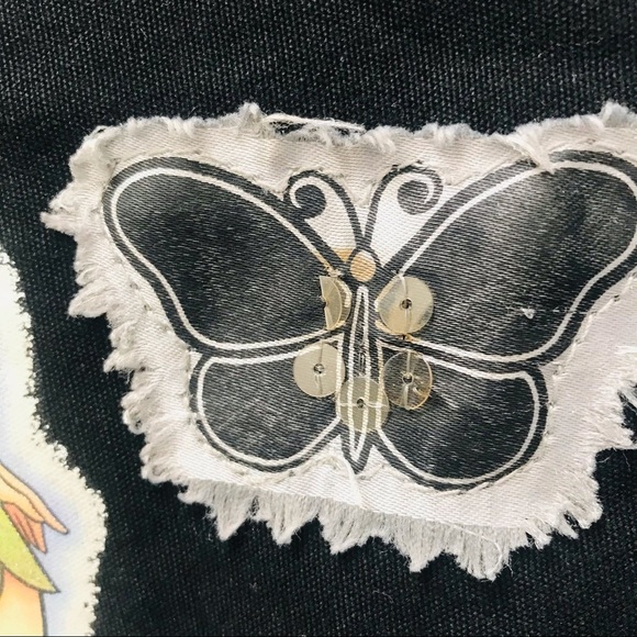 Disney Tinkerbell Patches Mini Messenger Black Shoulder Crossbody Bag - Picture 4 of 9